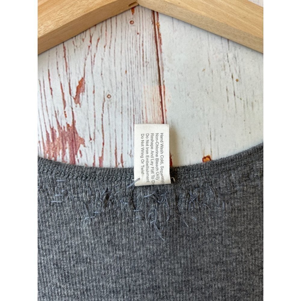 J. Crew Gray Sequin Trim Ribbed Tank Top Size Large - Picture 8 of 10